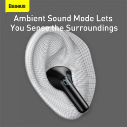 Навушники Bluetooth BASEUS SIMU ANC True Wireless Earphone S1 |BT5.1, 40/380mAh, 4.5/24Hours| (NGS1-02)