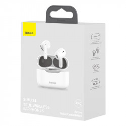 Навушники Bluetooth BASEUS SIMU ANC True Wireless Earphone S1 |BT5.1, 40/380mAh, 4.5/24Hours| (NGS1-02)