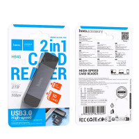 Перехідник HOCO Spirit 2-in-1 USB / Type-C 3.0 Card reader HB45 |5Gbps, 2TB Max|
