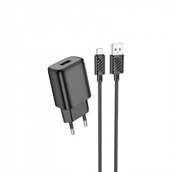 Адаптер мережевий Hoco Micro USB Cable Solid single port charger C134A |1USB, 12W/2.4A|