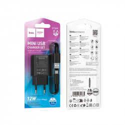 Адаптер мережевий Hoco Micro USB Cable Solid single port charger C134A |1USB, 12W/2.4A|