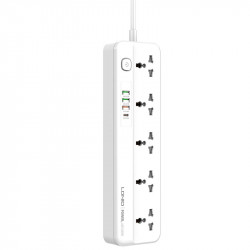 Подовжувач мережевий LDNIO SC5415 |PD20W/QC18W, 3USB/1Type-C, 5Sockets|