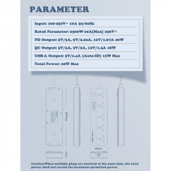 Подовжувач мережевий LDNIO SC5415 |PD20W/QC18W, 3USB/1Type-C, 5Sockets|