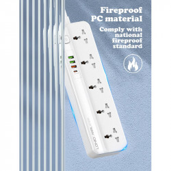Подовжувач мережевий LDNIO SC5415 |PD20W/QC18W, 3USB/1Type-C, 5Sockets|