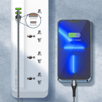 Подовжувач мережевий LDNIO SC5415 |PD20W/QC18W, 3USB/1Type-C, 5Sockets|