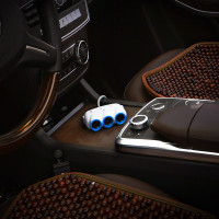 Адаптер автомобільний HOCO dual USB triple cigarette lighter |3 Sockets/2USB, 3.1-12A, 15.5W|