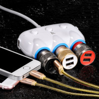 Адаптер автомобільний HOCO dual USB triple cigarette lighter |3 Sockets/2USB, 3.1-12A, 15.5W|