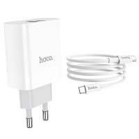 Адаптер мережевий HOCO Type-C to Type-C cable rapido charger set C80A |1USB/1Type-C, QC/PD, 20W, 3A|