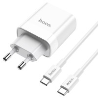 Адаптер мережевий HOCO Type-C to Type-C cable rapido charger set C80A |1USB/1Type-C, QC/PD, 20W, 3A|