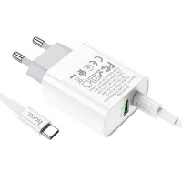 Адаптер мережевий HOCO Type-C to Type-C cable rapido charger set C80A |1USB/1Type-C, QC/PD, 20W, 3A|