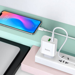 Адаптер мережевий HOCO Type-C to Type-C cable rapido charger set C80A |1USB/1Type-C, QC/PD, 20W, 3A|