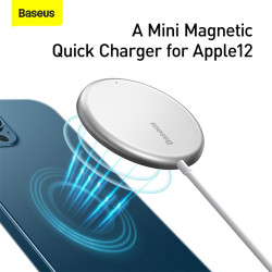 Зарядка Qi BASEUS Simple Mini Magnetic Wireless Charger (suit for Iphone 12 with Type-C cable 1.5 m)