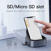 Док-станція BASEUS Mate Docking Type-C Mobile Phone Intelligent HUB Expanded Socket |8 Ports, PD 49W, SD/Micro SD, 3.5mm, 4KHD| (CAHUB-S0G)