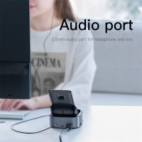 Док-станція BASEUS Mate Docking Type-C Mobile Phone Intelligent HUB Expanded Socket |8 Ports, PD 49W, SD/Micro SD, 3.5mm, 4KHD| (CAHUB-S0G)