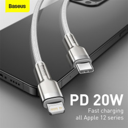 Кабель BASEUS Type-C to Lightning Cafule Series Metal Data Cable |1M, 20W, PD| (CATLJK-A05)