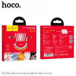 Кабель Hoco Micro USB Silicone X21 Plus |1m, 2.4A|