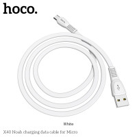 Кабель Hoco Micro USB TPE Flat Noah X40 |1m, 2.4A|