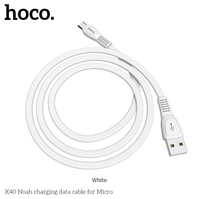 Кабель Hoco Micro USB TPE Flat Noah X40 |1m, 2.4A|