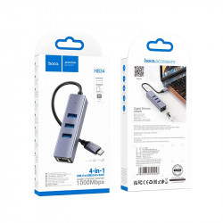 Hub адаптер Easy link Type-C Gigabit network adapter HB34 (Type-C to USB3.0*3+RJ45)