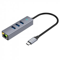 Hub адаптер Easy link Type-C Gigabit network adapter HB34 (Type-C to USB3.0*3+RJ45)