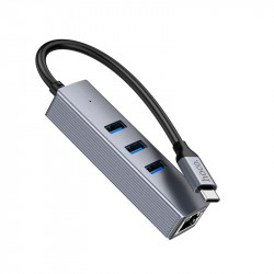 Hub адаптер Easy link Type-C Gigabit network adapter HB34 (Type-C to USB3.0*3+RJ45)