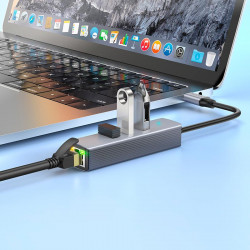 Hub адаптер Easy link Type-C Gigabit network adapter HB34 (Type-C to USB3.0*3+RJ45)