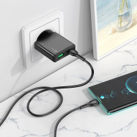 Адаптер мережевий Hoco Delgado dual Port charger N38 |1USB/1Type-C, 20W/3A, PD/QC|
