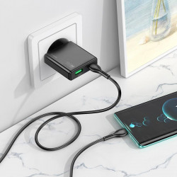 Адаптер мережевий Hoco Delgado dual Port charger N38 |1USB/1Type-C, 20W/3A, PD/QC|