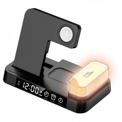 Зарядка Qi 4in1 Wireless Charger XYJ A37 |5-15W, Watch/Airpods/Phone, RGB light/Clock|