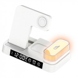 Зарядка Qi 4in1 Wireless Charger XYJ A37 |5-15W, Watch/Airpods/Phone, RGB light/Clock|
