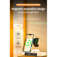 Зарядка Qi 4in1 Wireless Charger XYJ A37 |5-15W, Watch/Airpods/Phone, RGB light/Clock|