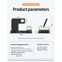 Зарядка Qi 4in1 Wireless Charger XYJ A37 |5-15W, Watch/Airpods/Phone, RGB light/Clock|
