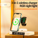 Зарядка Qi 4in1 Wireless Charger XYJ A37 |5-15W, Watch/Airpods/Phone, RGB light/Clock|