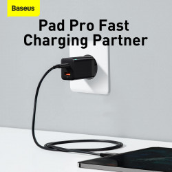 Адаптер мережевий BASEUS Super si Pro Quick Charge |1USB/1Type-C, 30W/3A, PD/QC| (CCSUPP-E02)