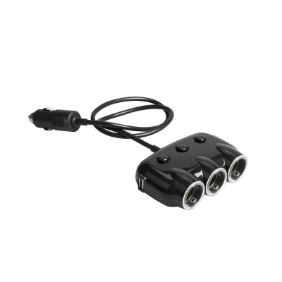 Адаптер автомобільний KONI STRONG KS45 |3Socket 10A/120W, 2USB/3.1A|