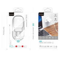 Адаптер мережевий KONI STRONG Type-C cable K3 (T) |1USB, 2.1A, 10.5W|