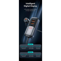 Адаптер автомобільний USAMS Digital Display Fast Car Charger US-CC213 C40 |3USB/2Type-C, 165W|