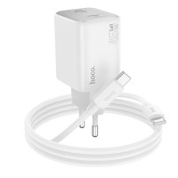 Адаптер мережевий Hoco Elogiado dual-port charger N42 (Type-C to Type-C Set) |2Type-C, 45W/3A, PD/QC|