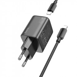 Адаптер мережевий Hoco Elogiado dual-port charger N42 (Type-C to Lightning Set) |2Type-C, 45W/3A, PD/QC|