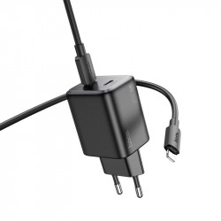Адаптер мережевий Hoco Elogiado dual-port charger N42 (Type-C to Lightning Set) |2Type-C, 45W/3A, PD/QC|