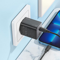 Адаптер мережевий Hoco Elogiado dual-port charger N42 (Type-C to Lightning Set) |2Type-C, 45W/3A, PD/QC|
