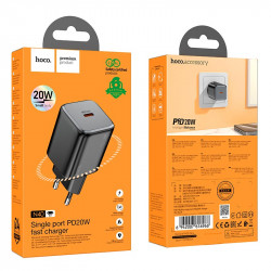 Адаптер мережевий Hoco Mighty single port charger N40 |1Type-C, 20W/3A, PD/QC|