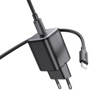 Адаптер мережевий Hoco Mighty single port charger N40 (Type-C to Type-C set) |1Type-C, 20W/3A, PD/QC|