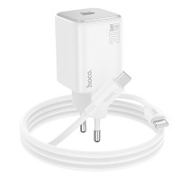 Адаптер мережевий Hoco Mighty single port charger N40 (Type-C to Type-C set) |1Type-C, 20W/3A, PD/QC|
