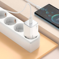 Адаптер мережевий Hoco Mighty single port charger N40 (Type-C to Type-C set) |1Type-C, 20W/3A, PD/QC|