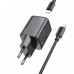 Адаптер мережевий Hoco Mighty single Port charger N40 (Type-C to Lightning set) |1Type-C, 20W/3A, PD/QC|