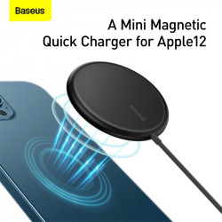 Зарядка Qi BASEUS Simple Mini Magnetic Wireless Charger (suit for Iphone 12 with Type-C cable 1.5 m)