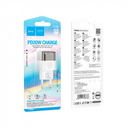 Адаптер мережевий HOCO Transparent tribute single-port C125A |1Type-C, PD/QC, 20W/3A|