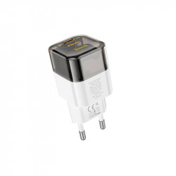Адаптер мережевий HOCO Transparent tribute single-port C125A |1Type-C, PD/QC, 20W/3A|