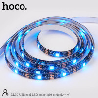 Стрічка на світлодіодах RGB HOCO USB cool LED color light strip DL30 |4M, 20RGB Mode, Remote|